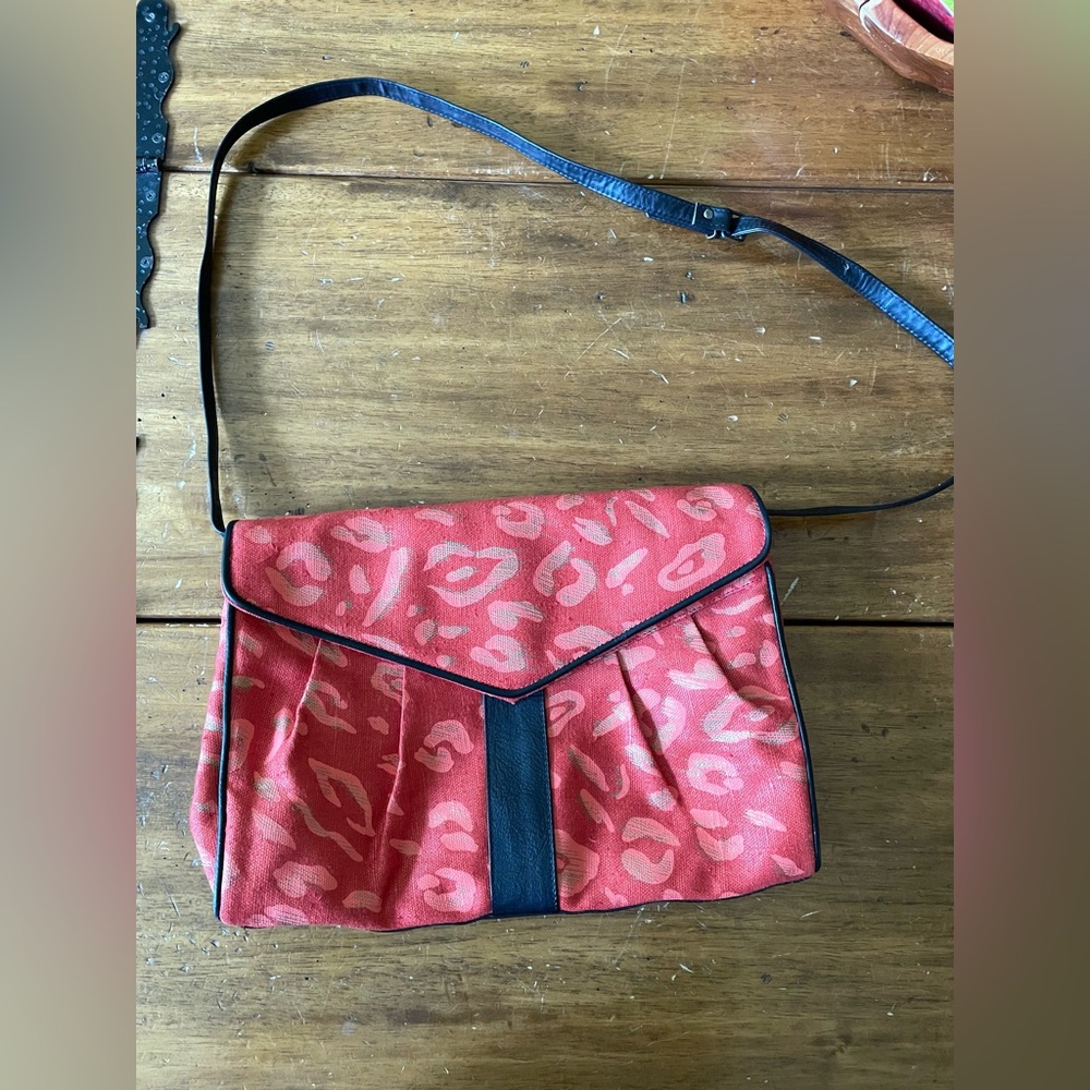 VINTAGE BARBARA BOLAN 70s Woven Batik Fabric Shoulder Bag Purse Crossbody Italy